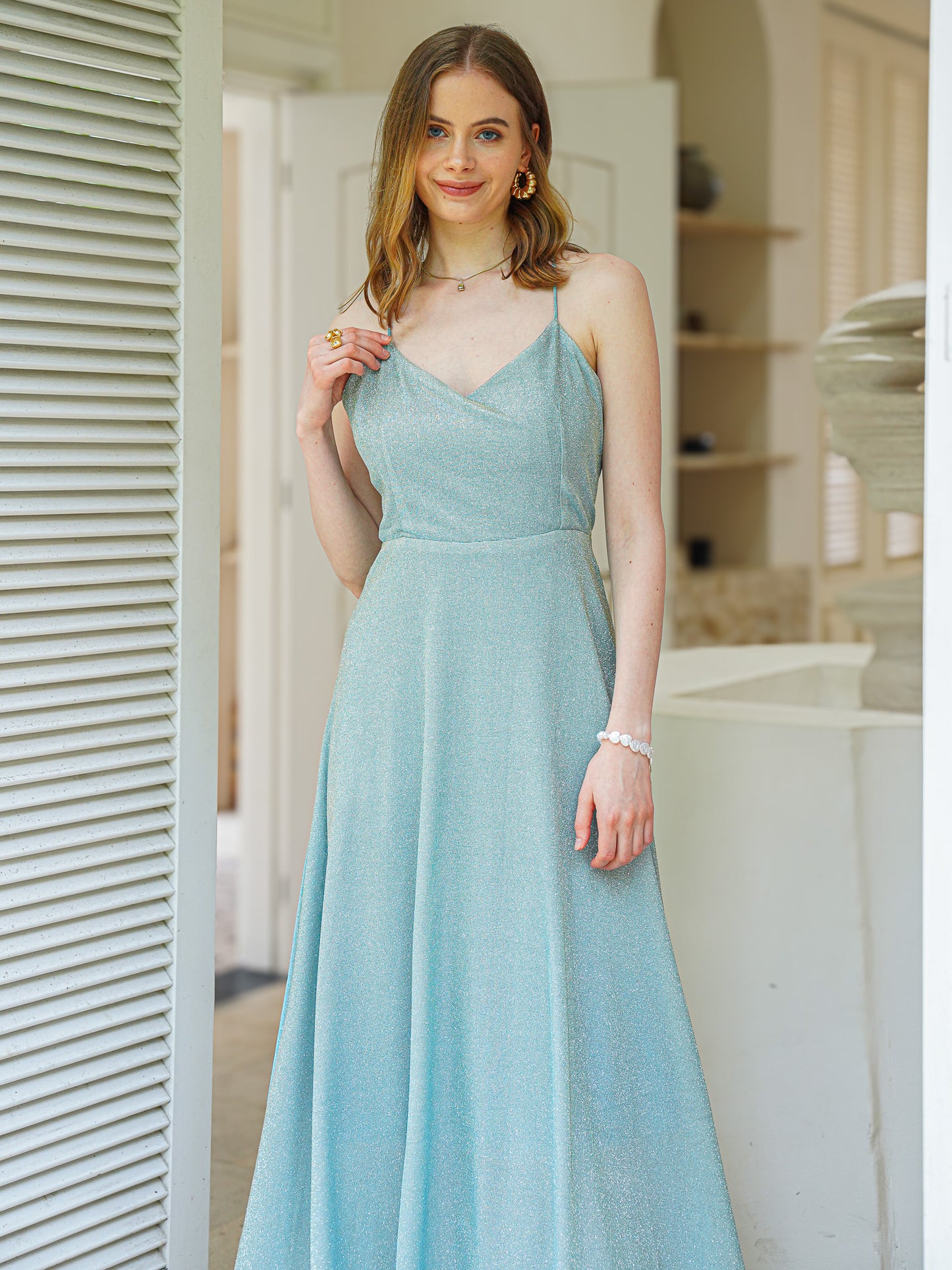 Glittery Oceanic Blue Dress (2S-2M-2L)