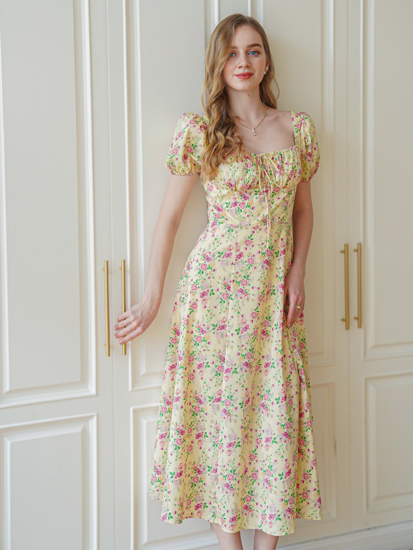 Vintage Garden Party Midi Dress (2S-2M-2L)