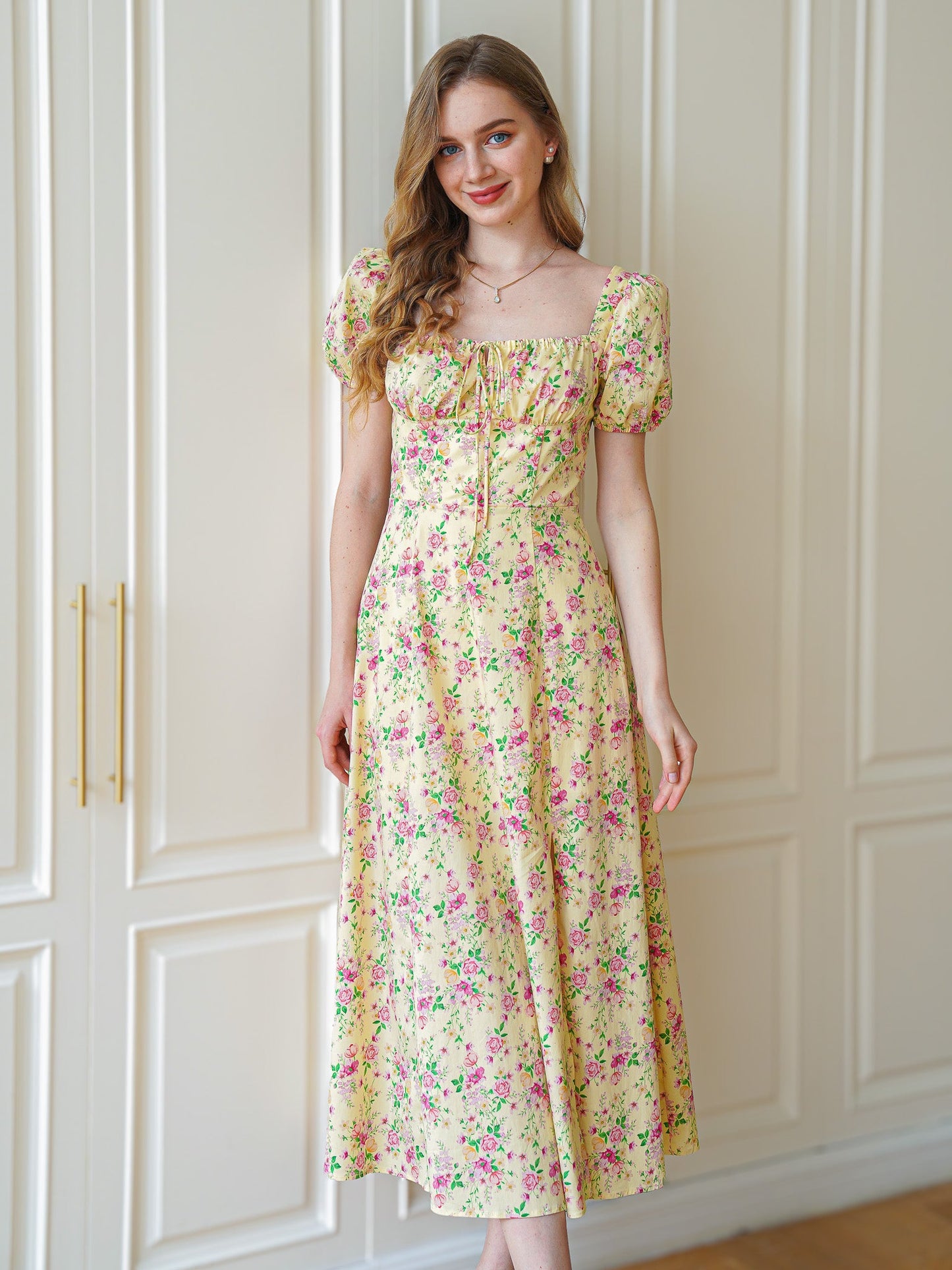 Vintage Garden Party Midi Dress (2S-2M-2L)