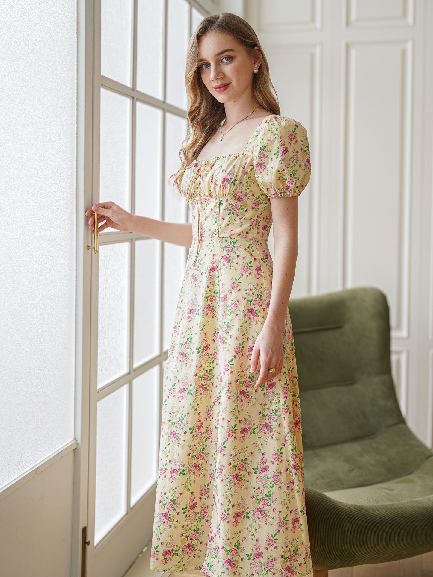 Vintage Garden Party Midi Dress (2S-2M-2L)