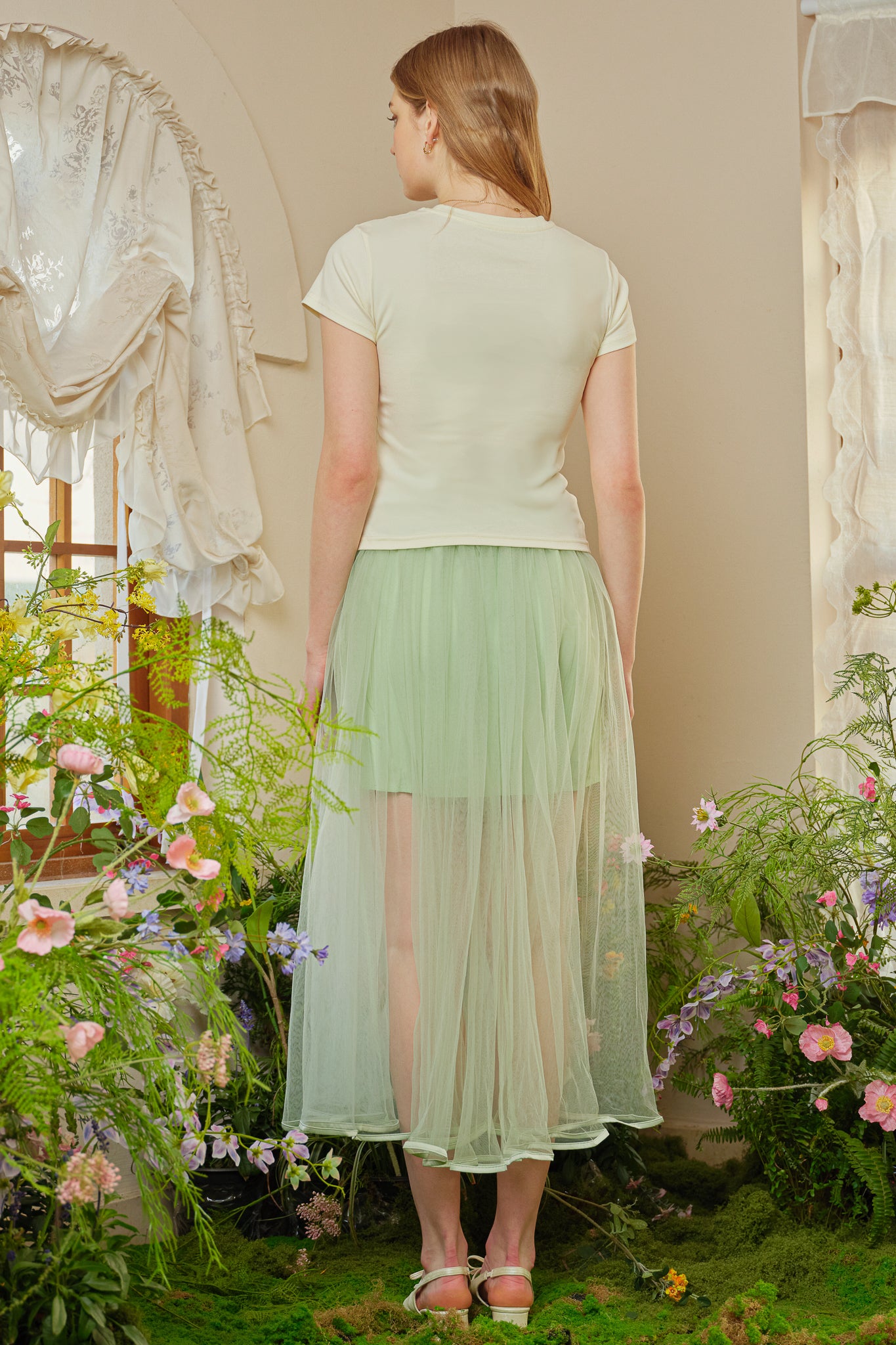 RP2753 - Sheer Mint Maxi Skirt (2S-2M-2L)