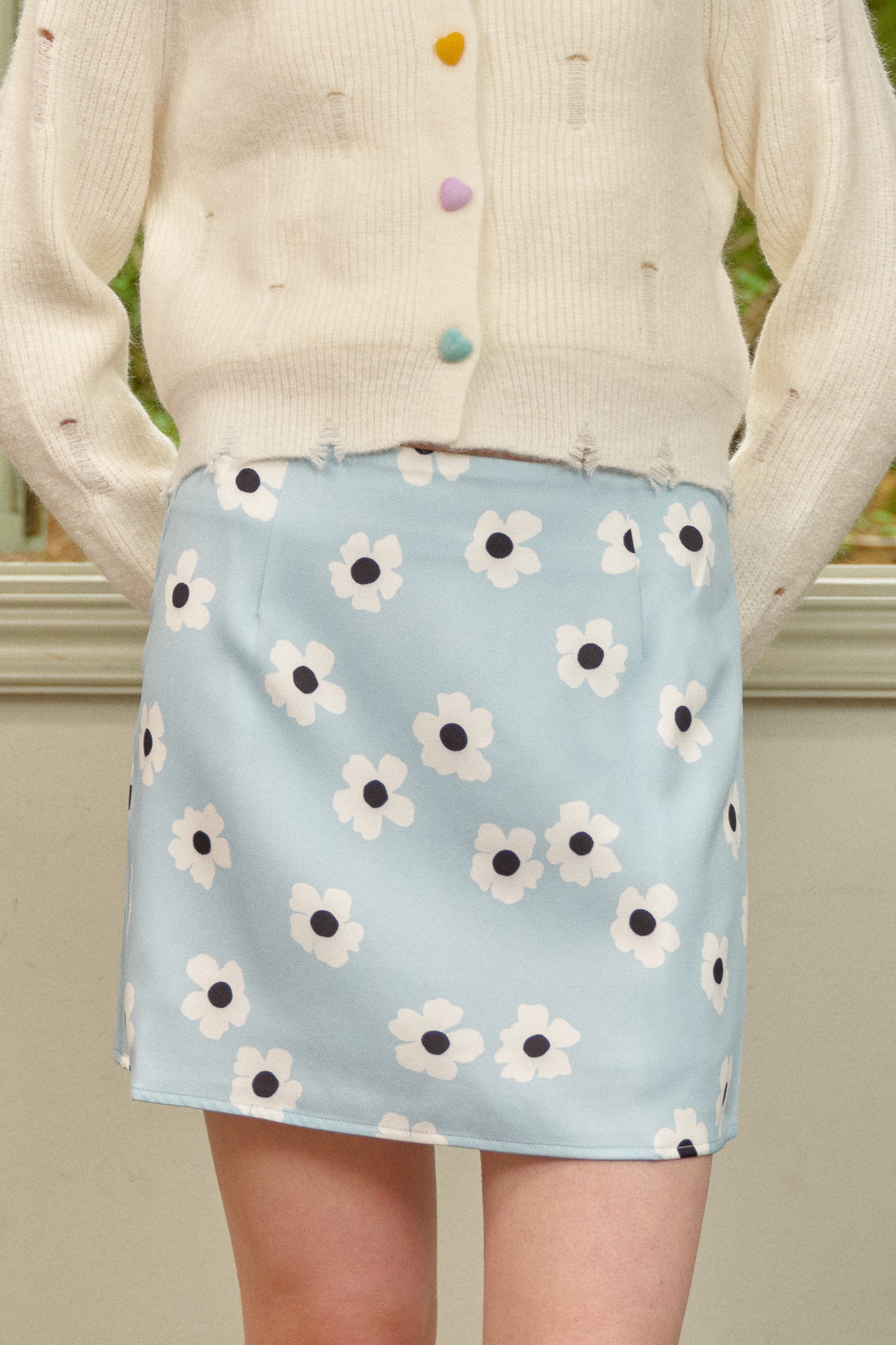 RP2662 - Daisy Daydream Sky-Blue Mini Skirt (2S-2M-2L)