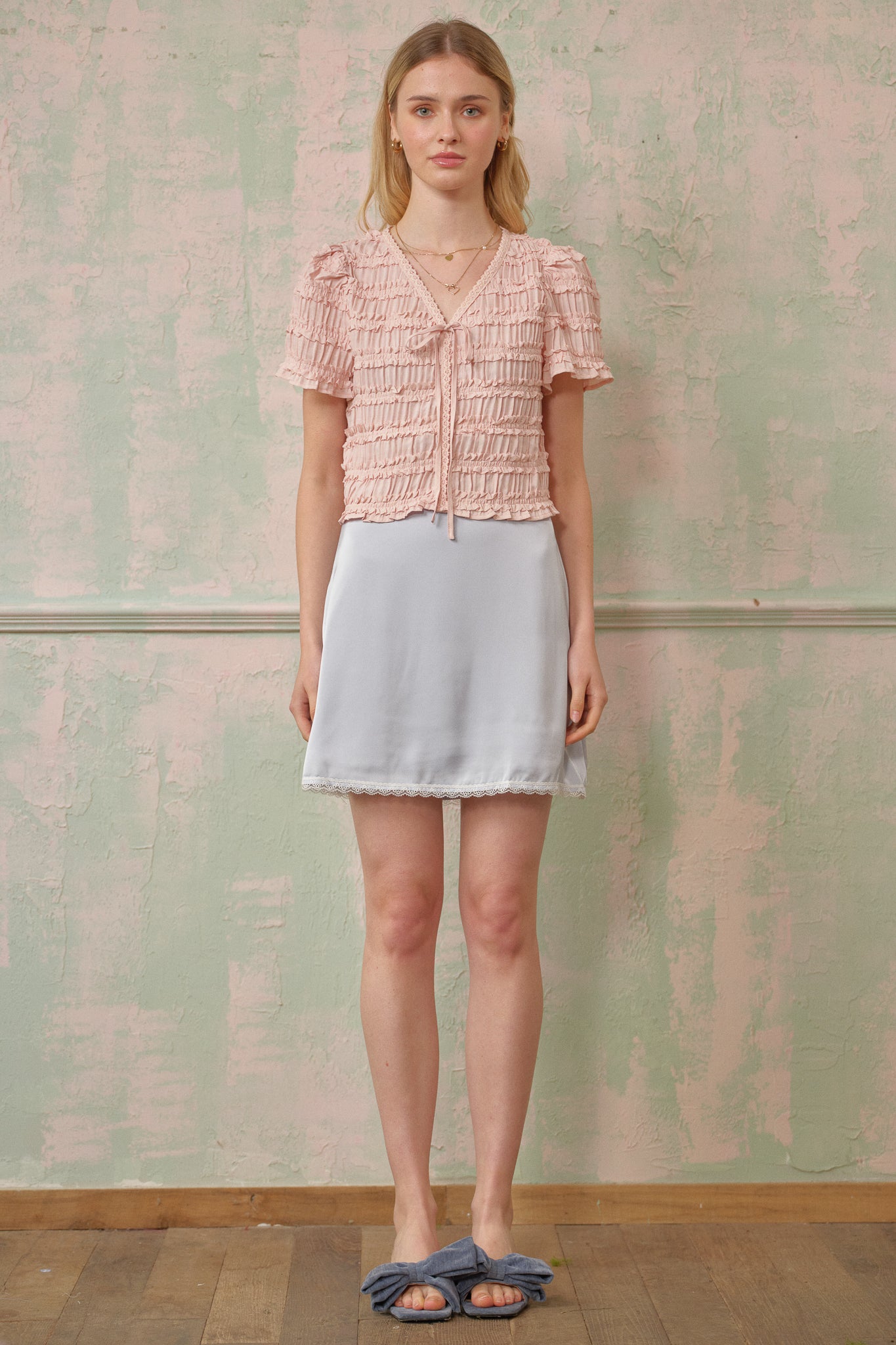 RP2690 - Soft Blush Textured Crop Top (2S-2M-2L)