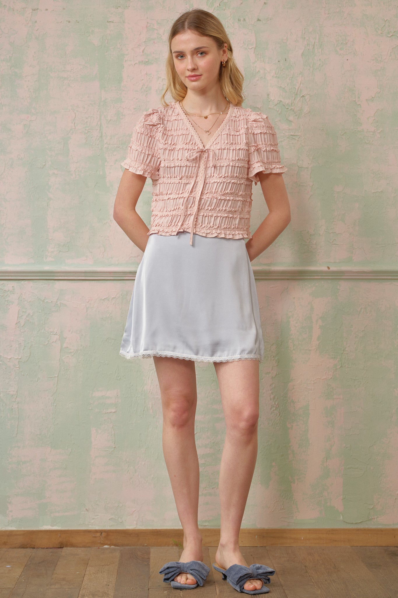 RP2690 - Soft Blush Textured Crop Top (2S-2M-2L)