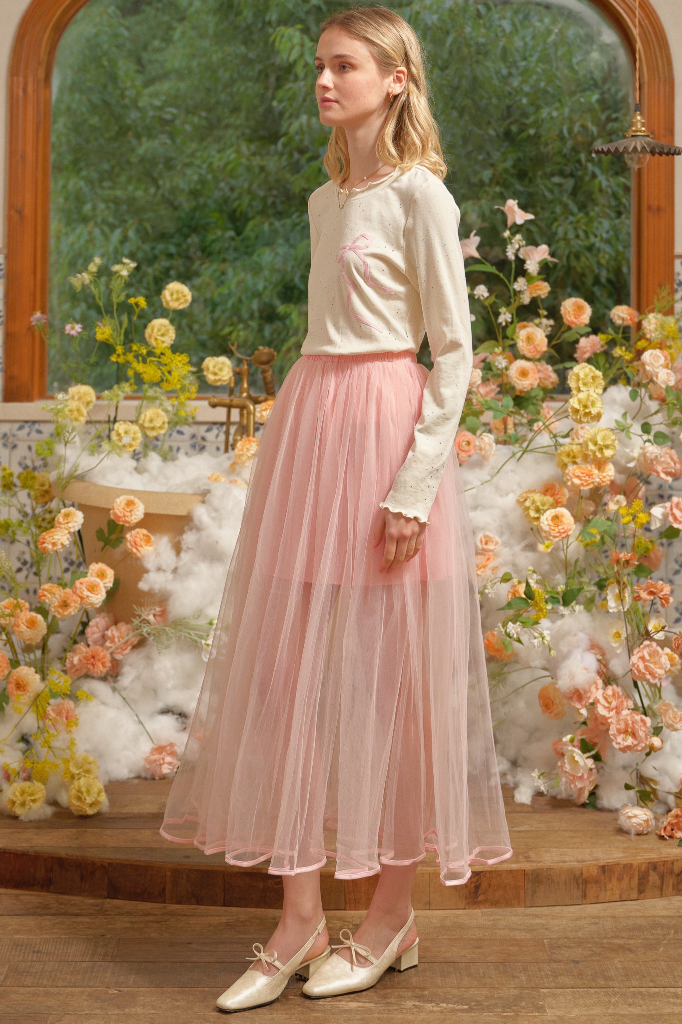 RP2700 - Sheer Blush Maxi Skirt (2S-2M-2L)