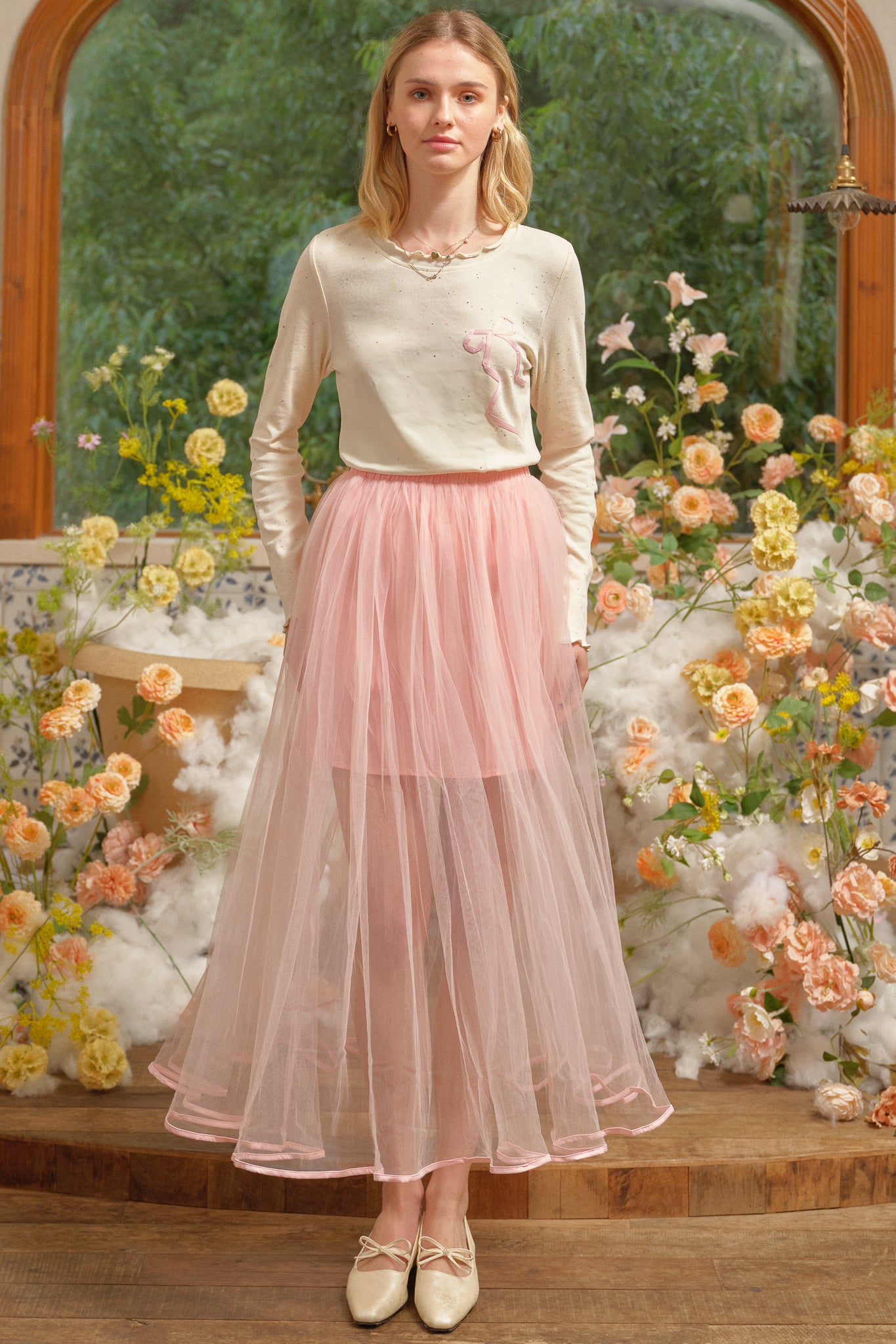 RP2700 - Sheer Blush Maxi Skirt (2S-2M-2L)