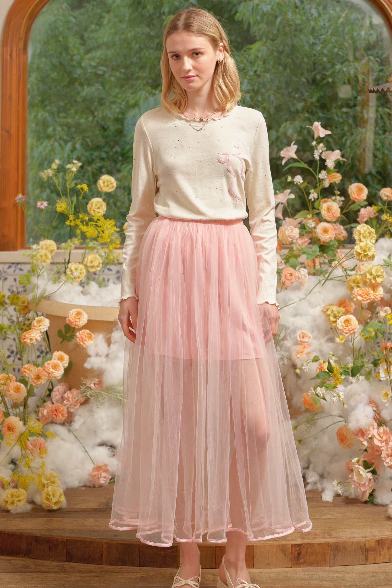 RP2700 - Sheer Blush Maxi Skirt (2S-2M-2L)