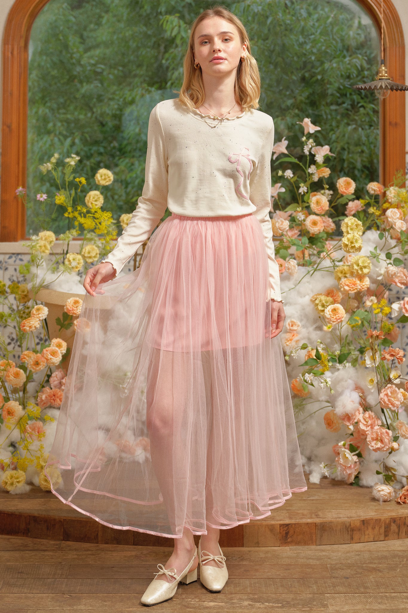 RP2700 - Sheer Blush Maxi Skirt (2S-2M-2L)