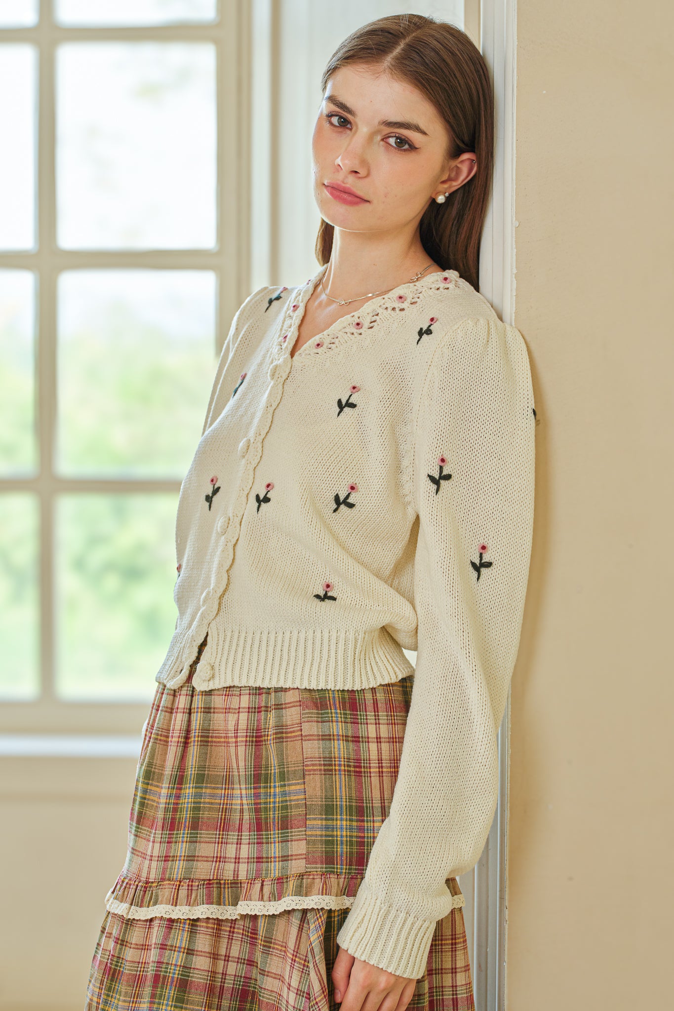 Sweet Blossom Button-Up Cardigan (2S-2M-2L)