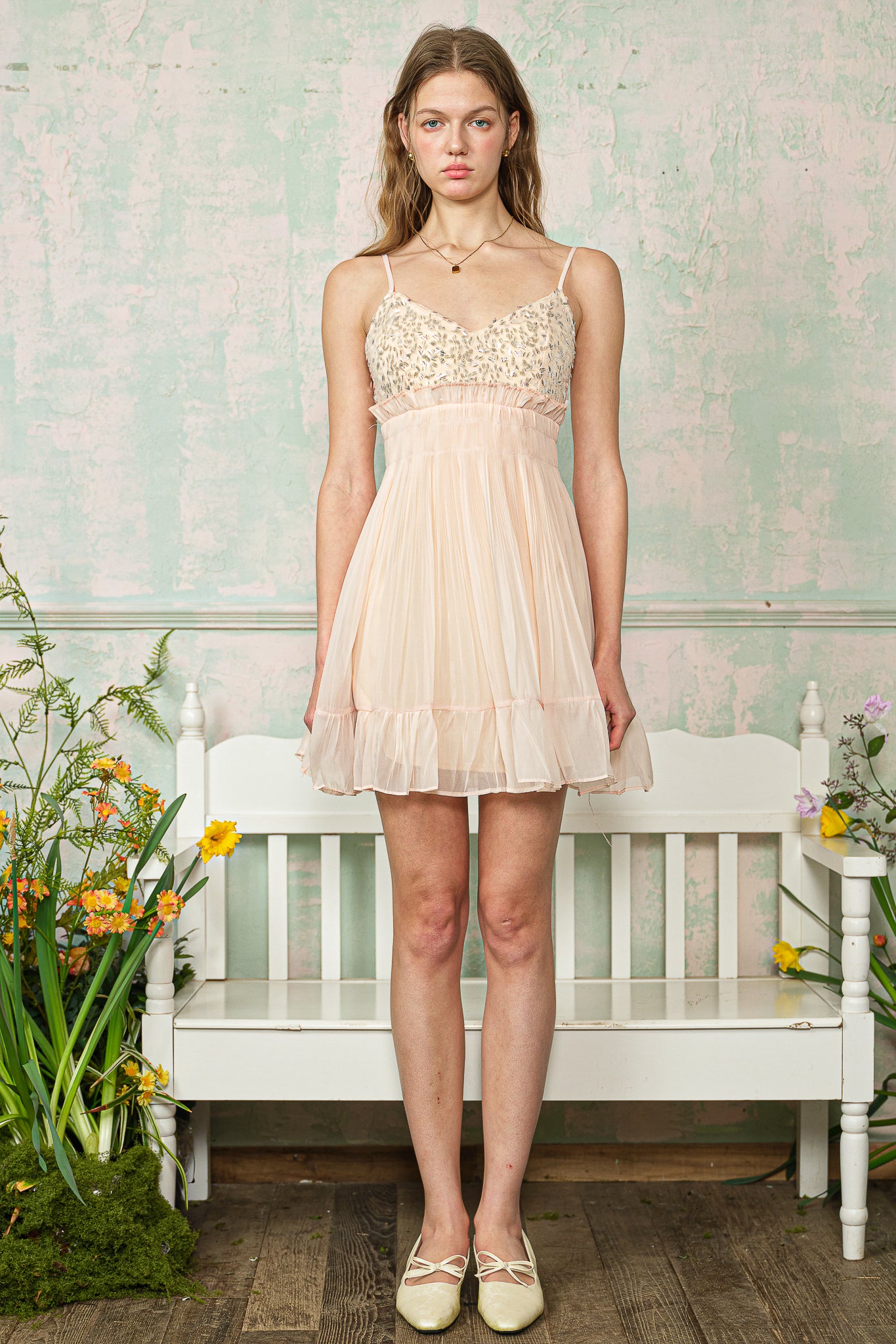 RP2820 - Blush Tulle Sequined Mini Dress (2S-2M-2L)