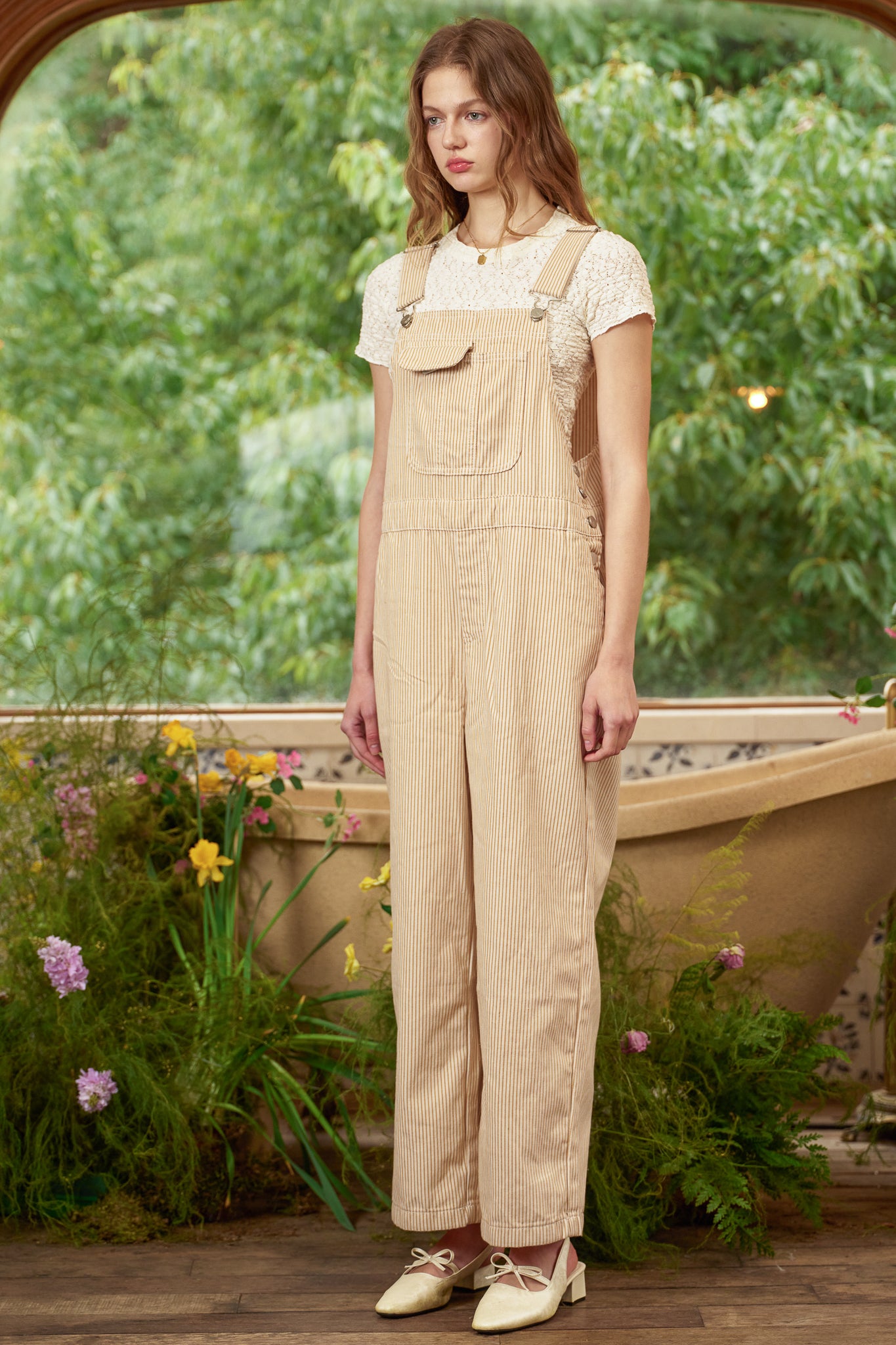 RP2883 - Beige Pinstripes Overalls (2S-2M-2L)